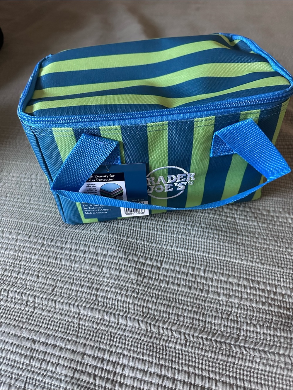 Trader Joe’s Blue & Green Mini Insulated Lunch Bag NWT